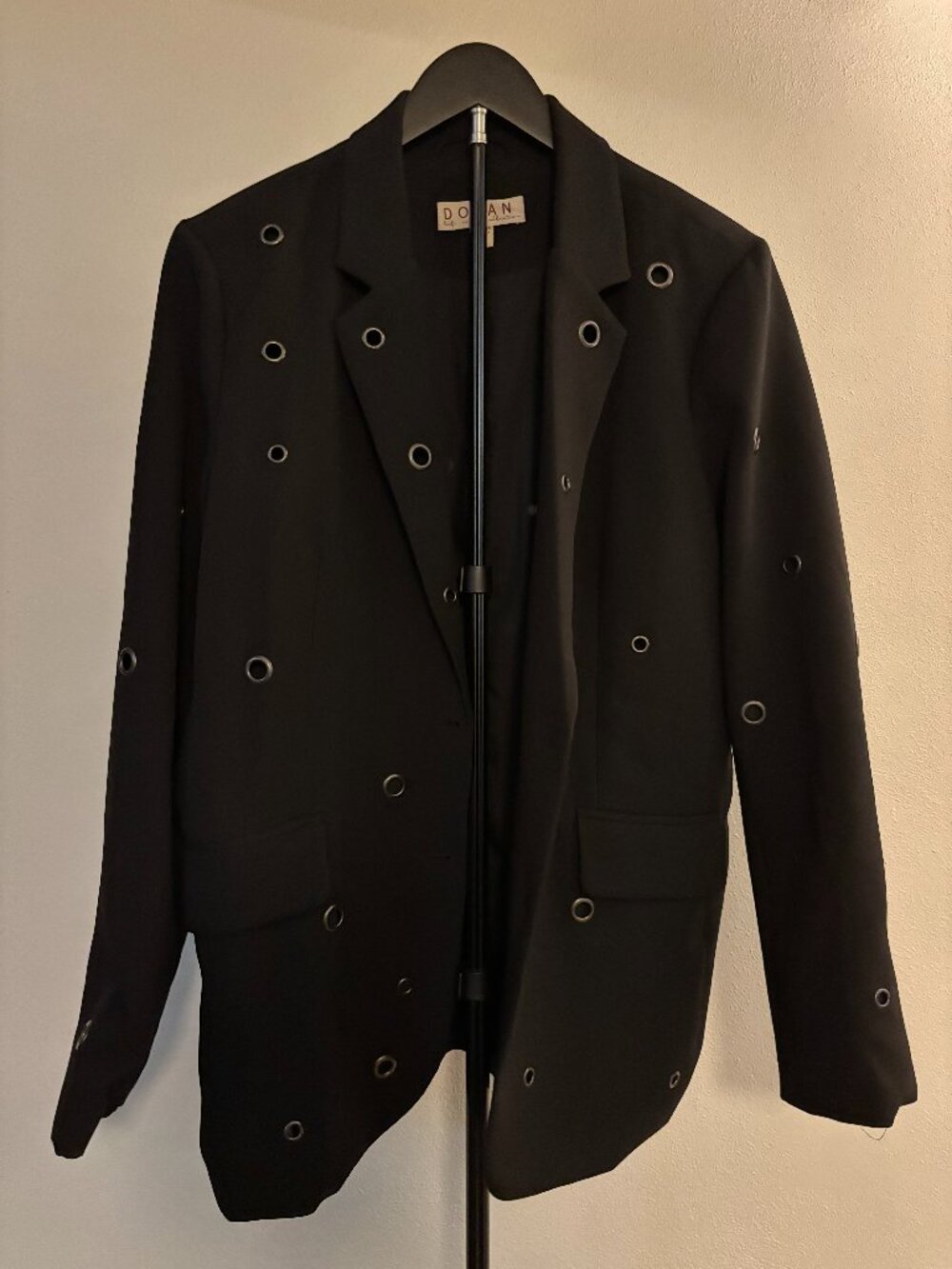 Anthropologie Dolan grommet black blazer size large